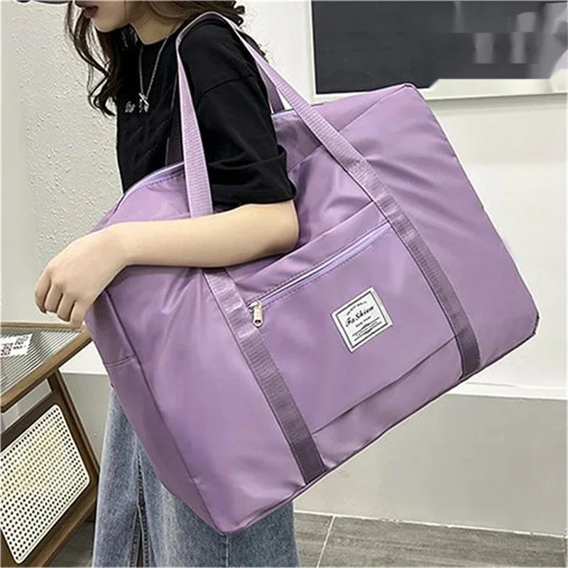 Foldable Travel Duffel Bag – Waterproof Weekender Tote with Shoulder Strap
