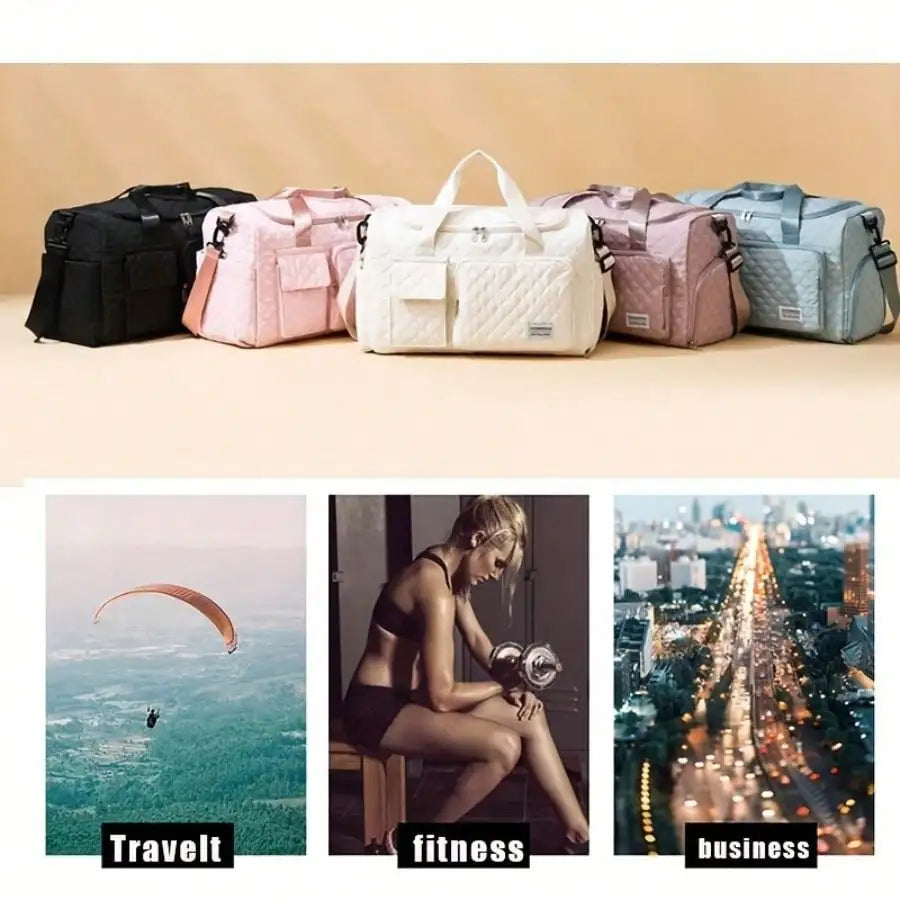 Large-Capacity Travel Duffel Bag – Expandable Weekender Tote with Shoe Compartment