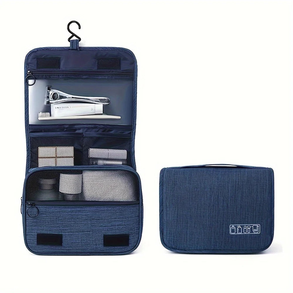 Travel Toiletry & Cosmetic Organizer Bag – Water-Resistant Oxford Pouch