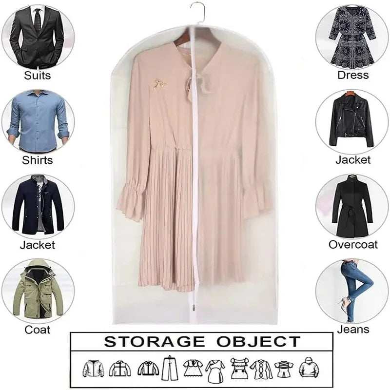 Clear Hanging Garment Bag – Waterproof, Dust-Proof Clothes Storage Cover
