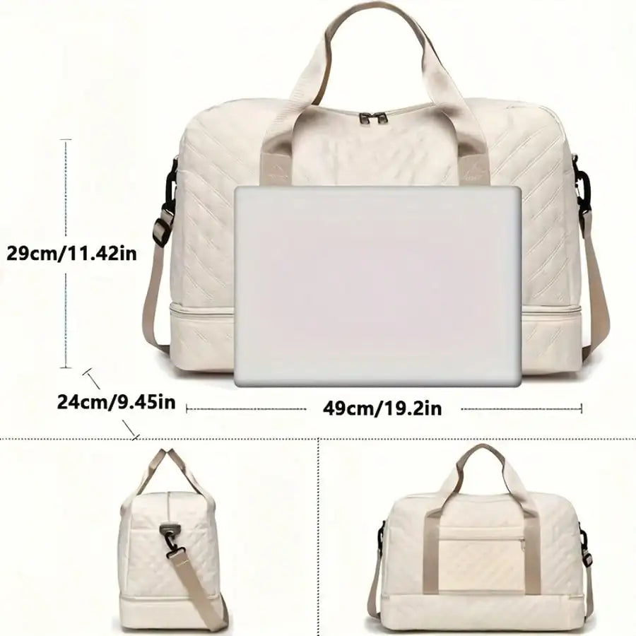 Large-Capacity Travel Duffel Bag – Expandable Weekender Tote with Shoe Compartment