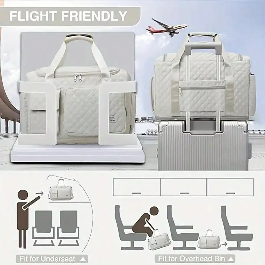 Large-Capacity Travel Duffel Bag – Expandable Weekender Tote with Shoe Compartment