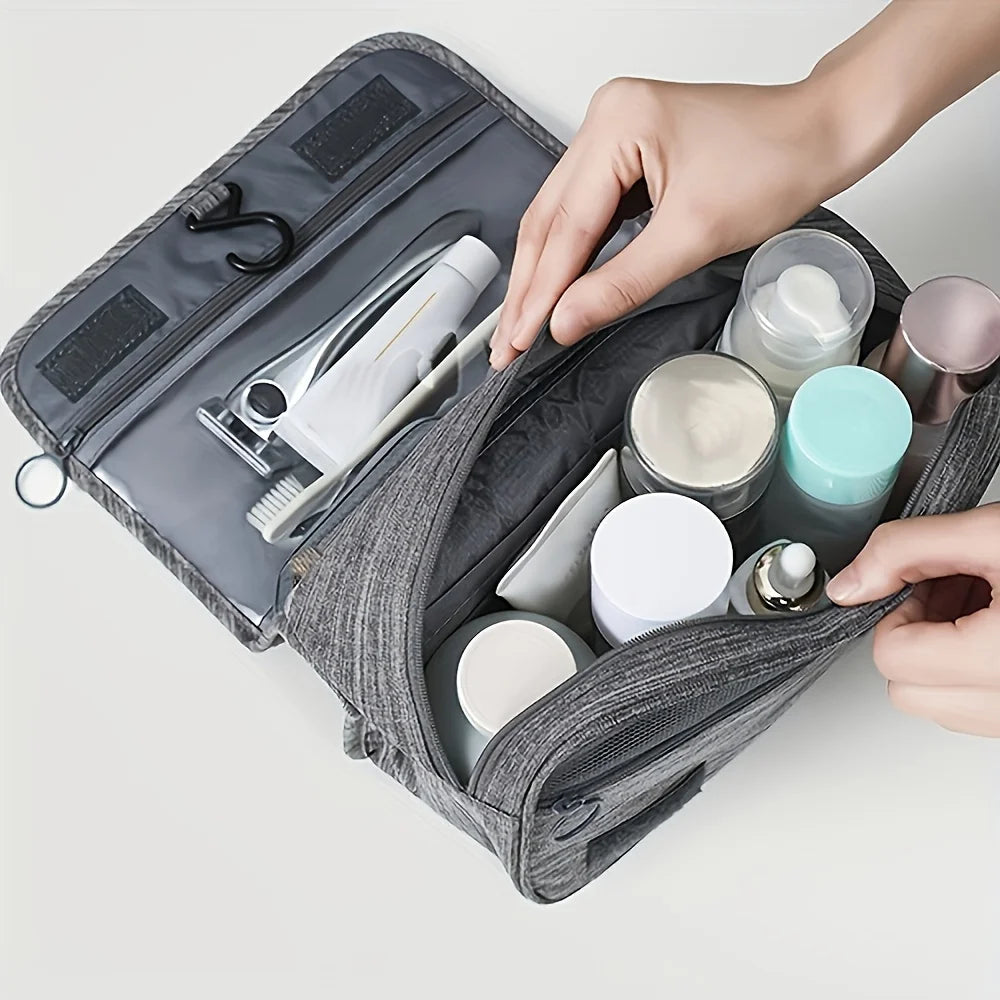 Travel Toiletry & Cosmetic Organizer Bag – Water-Resistant Oxford Pouch