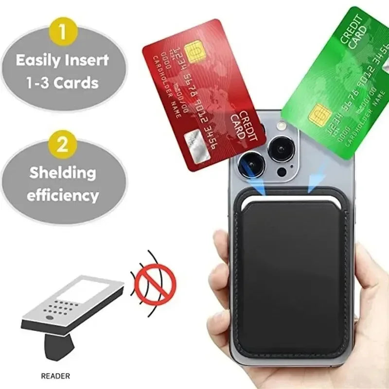 MagSafe Leather Wallet Case – Magnetic Card Holder for iPhone 12–15 Pro Max