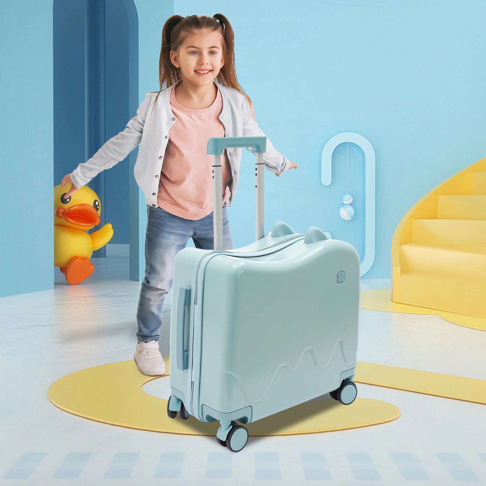Kids Ride-On Suitcase – 18" Sit-and-Ride Trolley Case (37L)