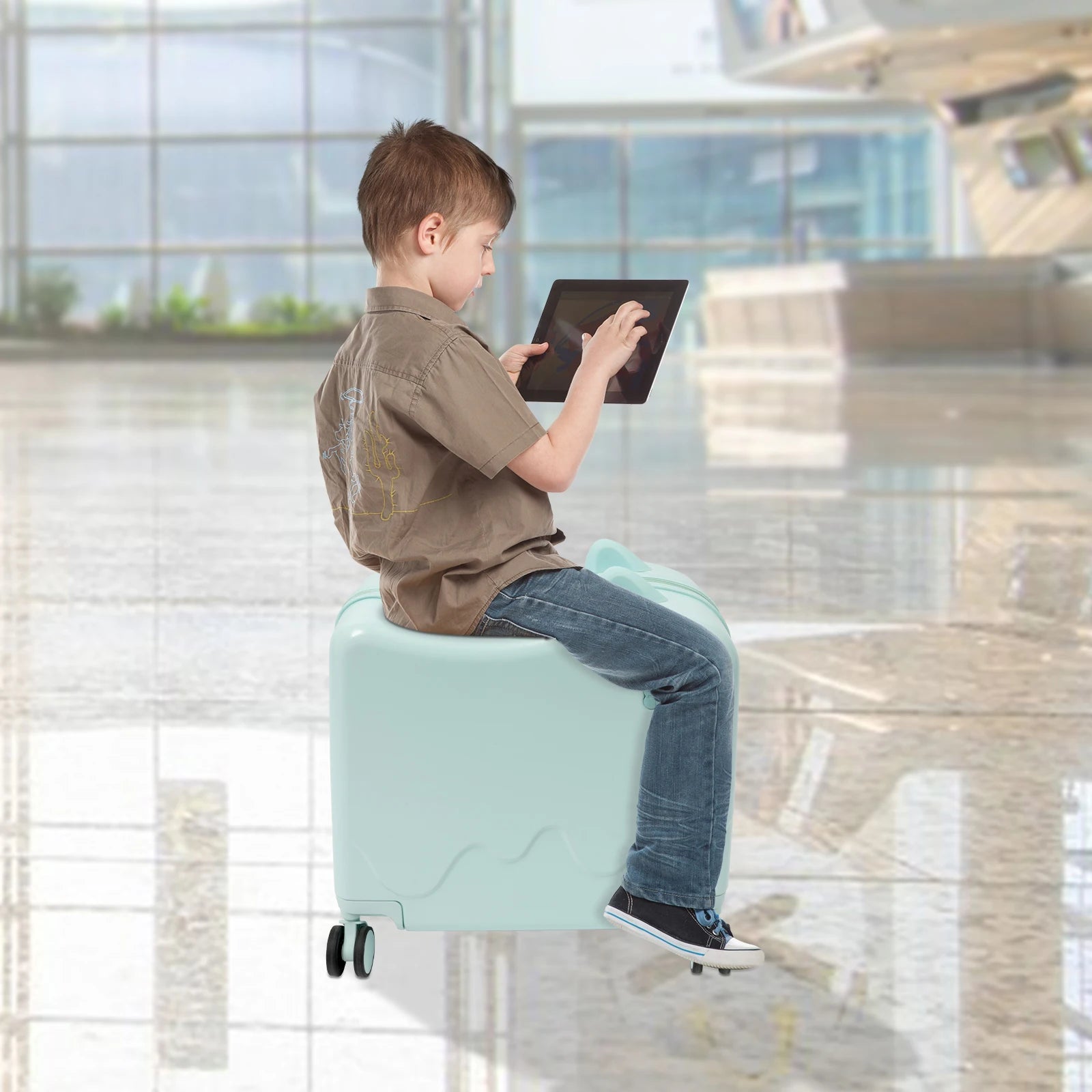 Kids Ride-On Suitcase – 18" Sit-and-Ride Trolley Case (37L)