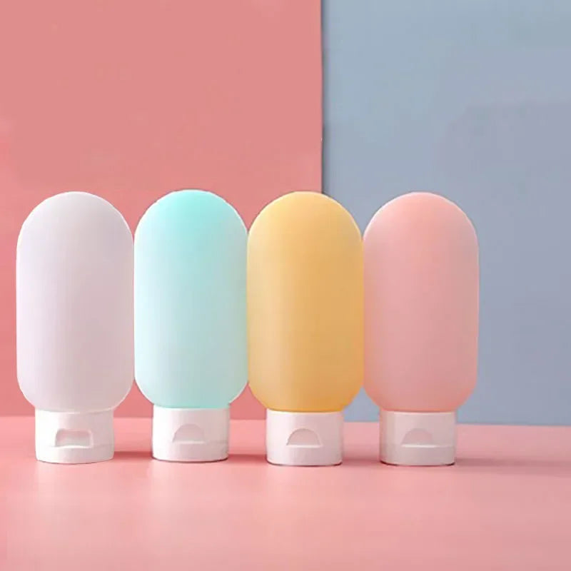 Refillable Travel Bottle Set (4 × 60ml) – Leak-Proof Squeeze Containers for Toiletries