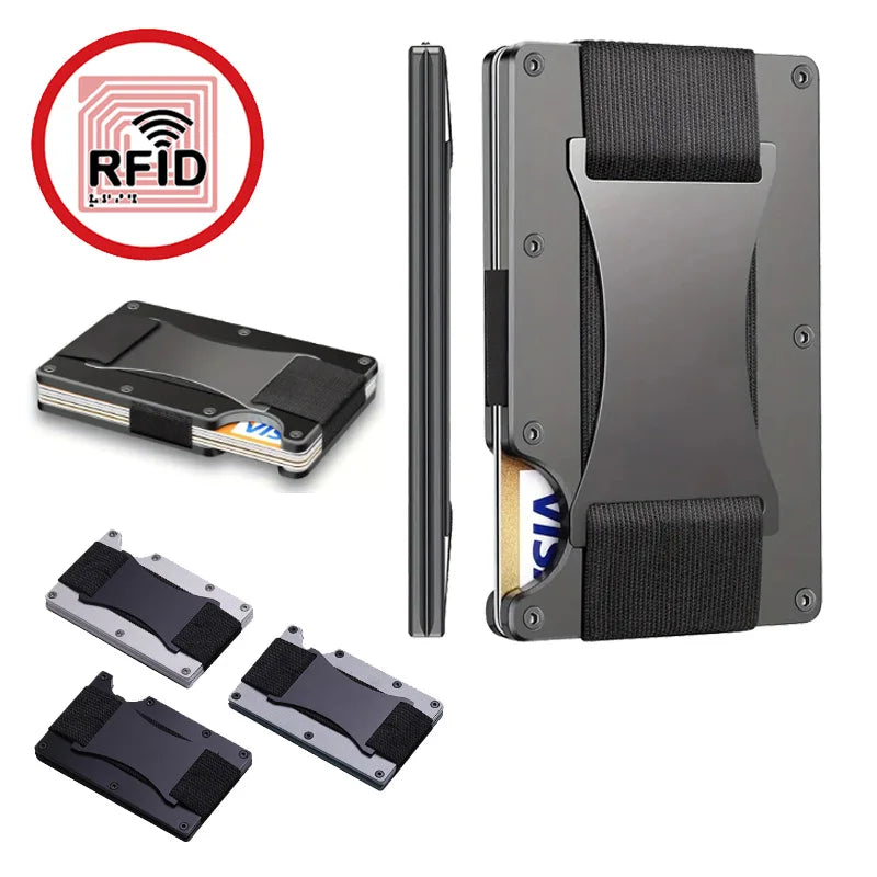 Slim Aluminum RFID Card Holder Wallet – Pop-Up Metal Cardholder