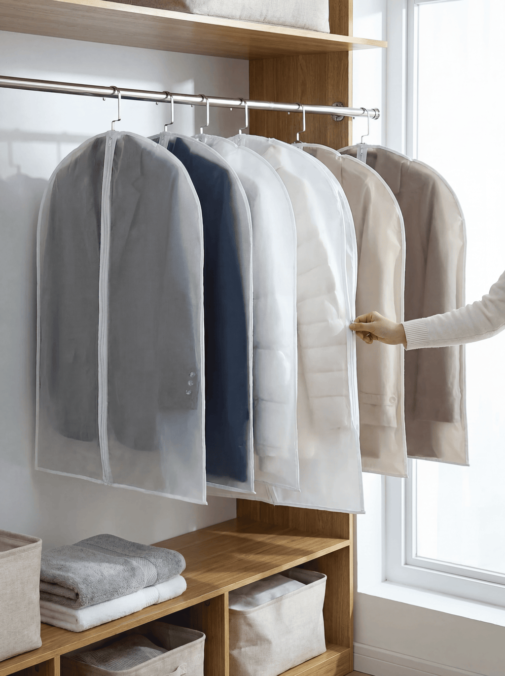 Clear Hanging Garment Bag – Waterproof, Dust-Proof Clothes Storage Cover