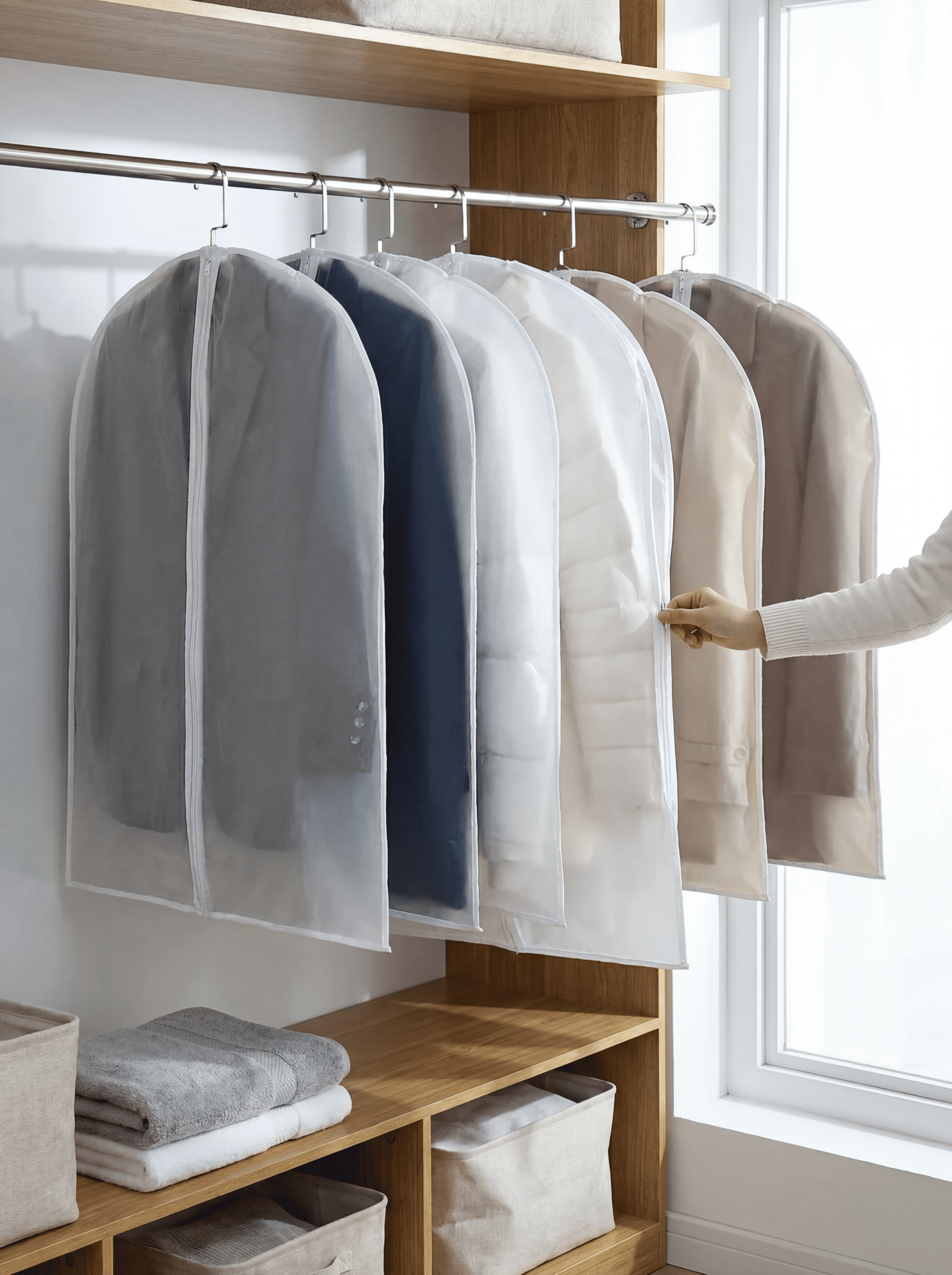 Clear Hanging Garment Bag – Waterproof, Dust-Proof Clothes Storage Cover