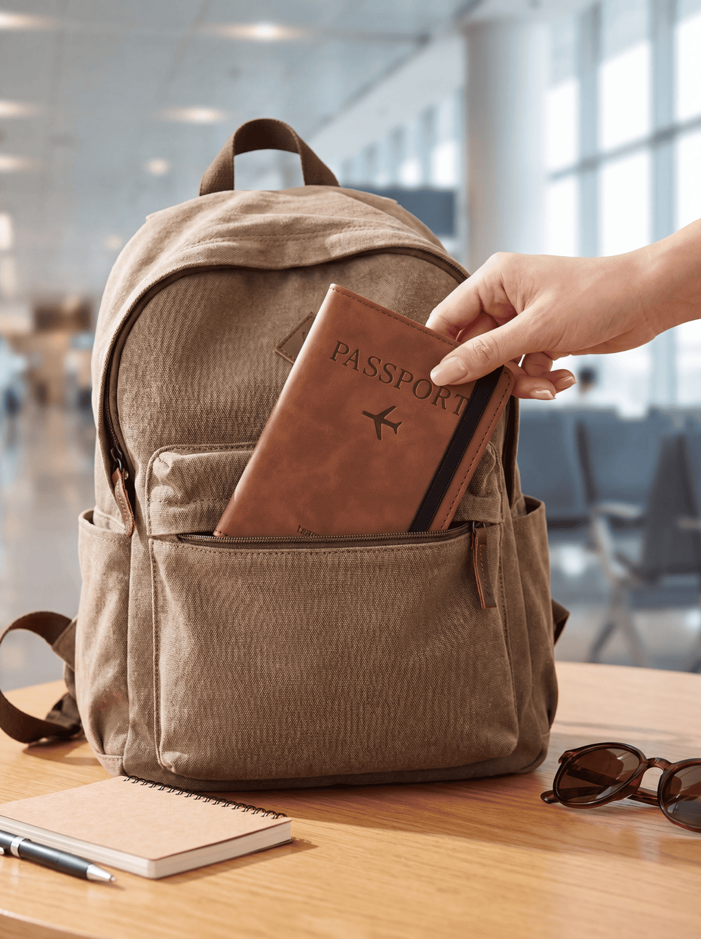RFID-Blocking Passport Holder & Travel Wallet – PU Leather Document Organizer