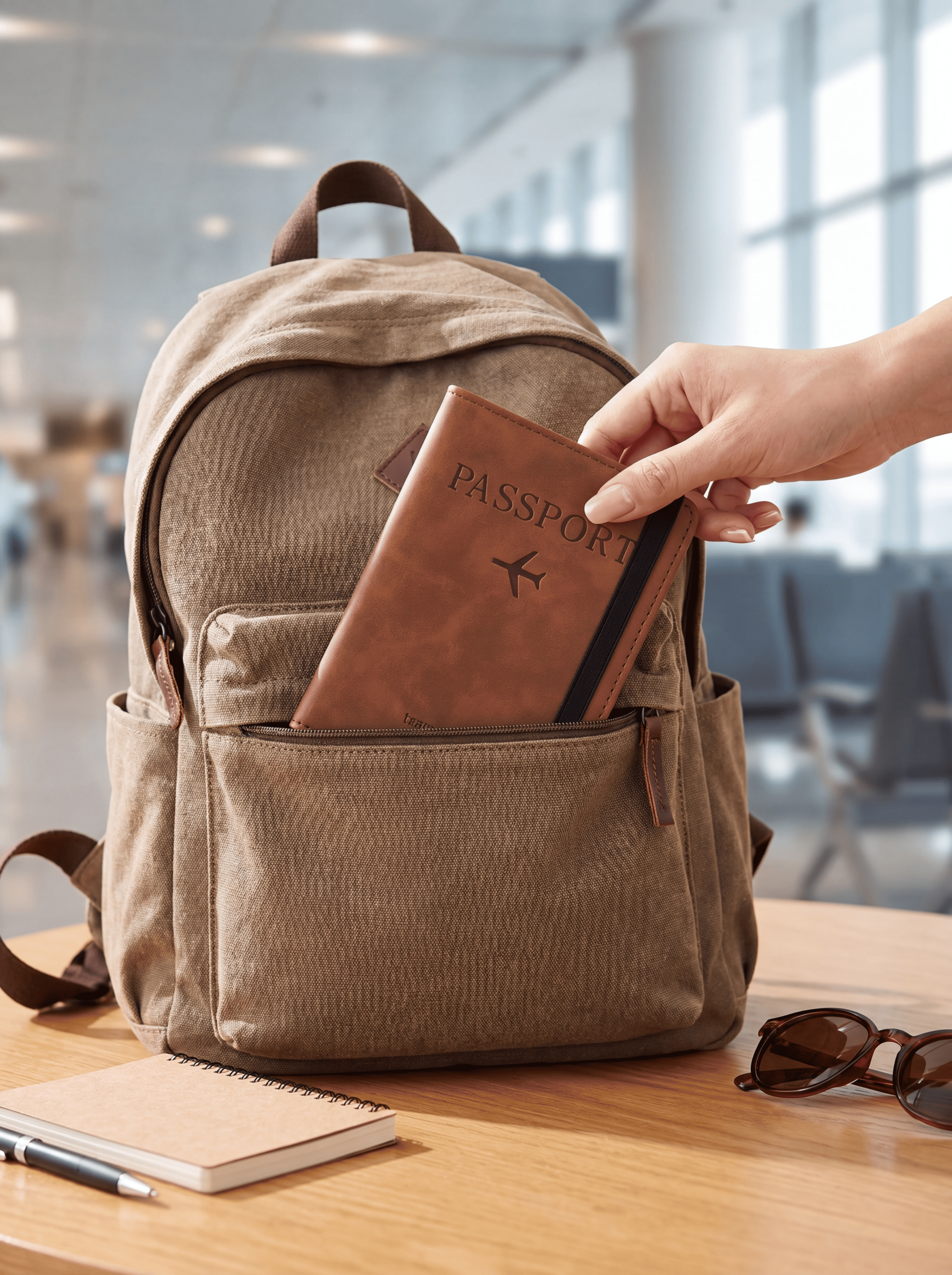 RFID-Blocking Passport Holder & Travel Wallet – PU Leather Document Organizer