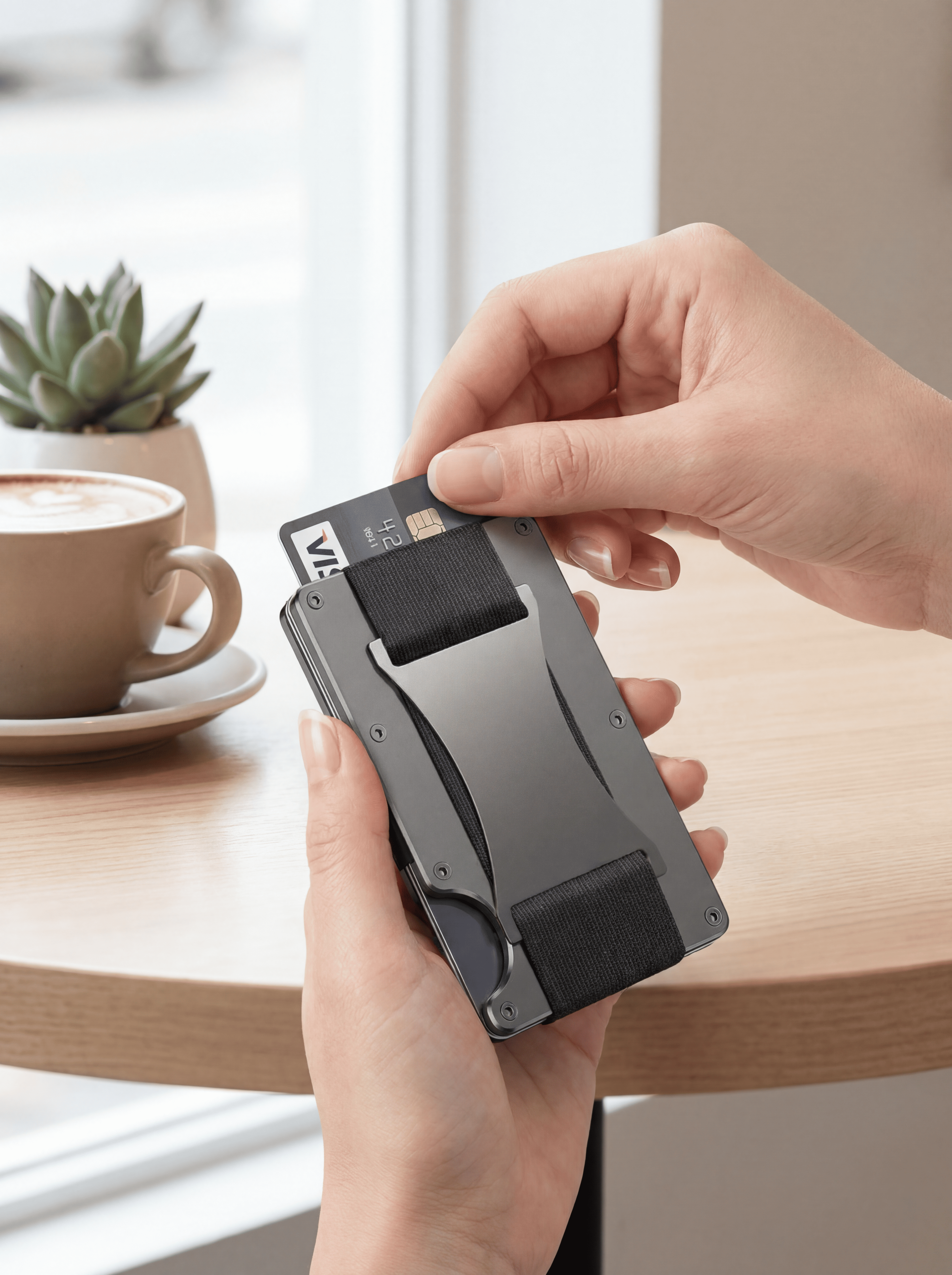 Slim Aluminum RFID Card Holder Wallet – Pop-Up Metal Cardholder